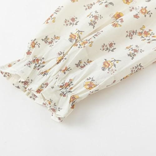 Simplee kids Baby Girl Fall Floral Dress Long Sleeve Print Sundress Vintage Dresses Toddler 2T - Thumbnail 6