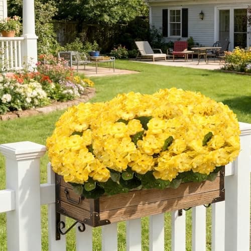 FULLMUSIC Artificial Flowers for Outdoor, UV Resistant Realistic Geranium Fake Flowers-Faux Flowers for Outdoor planters, Garden, Porch, Patio, Window Box Home Decor All Year Round (6, Yellow) - Thumbnail 4