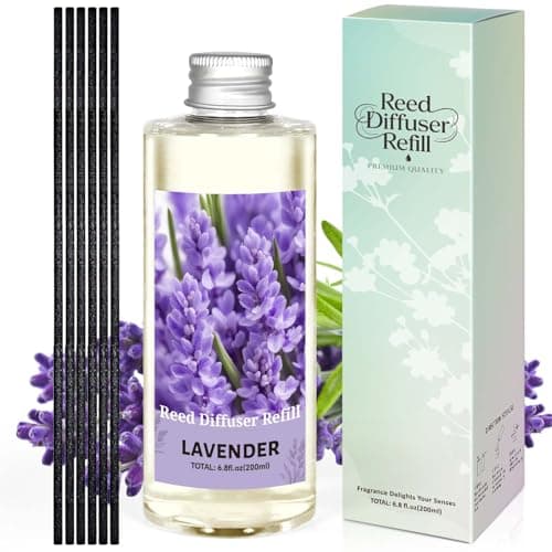 STRN Lavender Essential Oil Reed Diffuser Refill 200ml Long-Lasting Aromatherapy, Natural Fragrance Liquid with Eco-Friendly Bottle for Home, Bedroom, Spa - Image 1