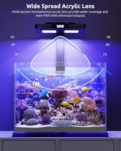 SEAOURA LED Reef Light for Corals, 120W Coral Lights for Reefs Aquarium Tanks, 395nm to 665nm Full Spectrum Programmable with 24/7 Custom Timer for Saltwater Fish Tank SPS LPS - Thumbnail 6