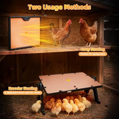 Smart Chick Brooder Heater Plate with Adjustable Temperature (86–167°F) & 0–12H Timer, Built-in Temperature Sensor, 12"x16" Dual-Sided Brooder Plate for Chicks, Remote Control & Adjustable Angle - Thumbnail 5
