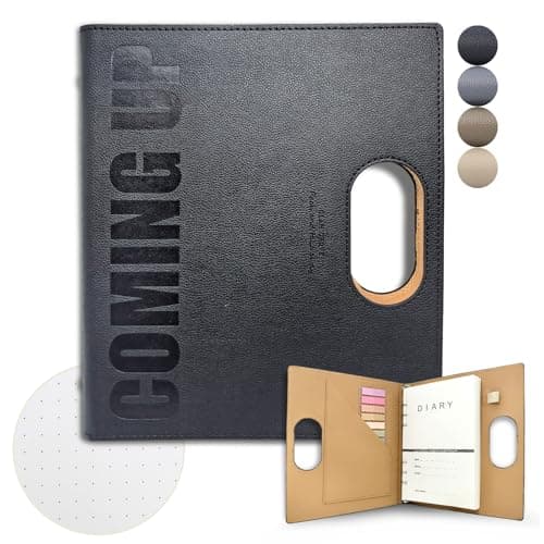 Dotted A5 Binder Portable Refillable Notebook - 5.8" x 8.3", 160 Pages of 100G Thick Paper, 6-Ring Design with Pen Loop and Index Tab Stickers - Ideal for Writing, Travel, Work, and School (Black) - Image 1