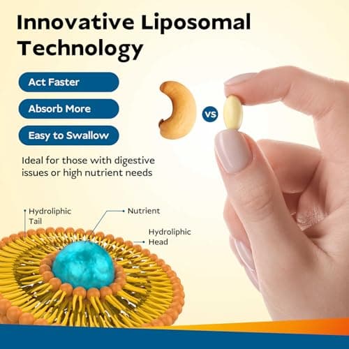 Vita Spark Vitamin D3 K2 - Liposomal Bone Vitamins Supplement, 5000IU D3, 100mcg K2 MK7 & Magnesium for Women and Men | Supports Bone, Teeth, Heart, Immune and Vascular Health*, 60 Days Mini Softgels - Thumbnail 4