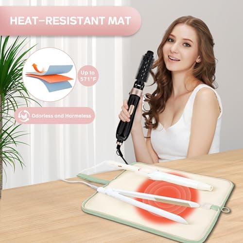 KarSyon Hot Tools Organizer Heat Resistant Mat Case Hair Tools Holder Travel Bag Portable Hair Styling Tools Cover Pouch for Curling Iron,Flat Iron,Hair Straightener (Sage Green) - Thumbnail 2