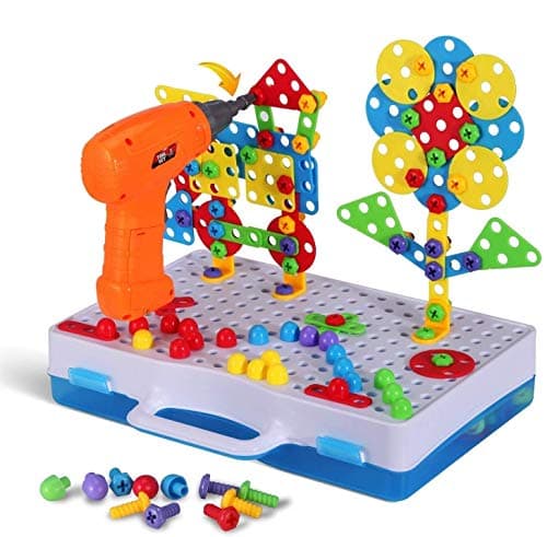 Parhlen Educational Toys Building Blocks, 244 Pieces Electric Screwdriver DIY Building Toys for Boys and Girls, Educational Construction Building kit for Kids Ages 4 5 6 7 8 9 10 Year Old - Thumbnail 4