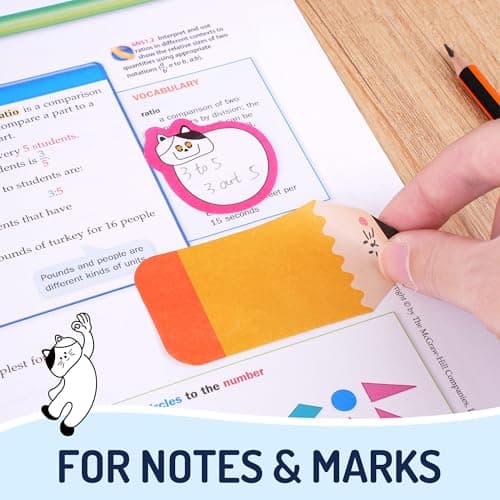 YPLUS Cat Sticky Notes Set, 440pcs Cute Planner Self-Stick Note Pads with Lined to Do List, Divider Tabs and Shaped Memos, Funny Office School Supplies, Teacher Gifts for Men Women & Cat Lovers - Thumbnail 5