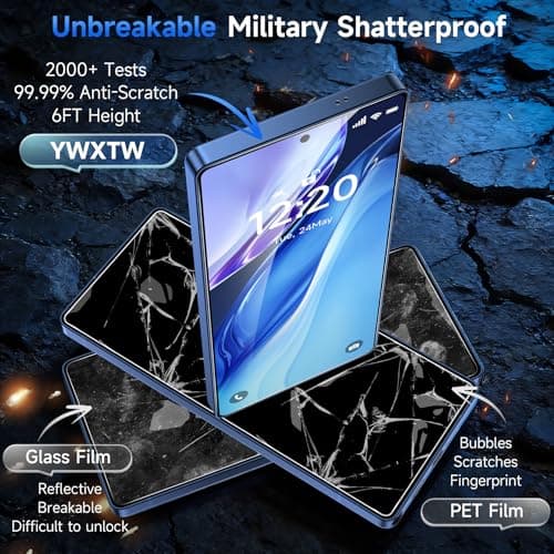YWXTW Anti Reflective Screen Protector for Samsung Galaxy S26 Ultra, [Bubble Free] Anti Glare & EZ Unlock Tempered Glass S26 Ultra Accessories, Case Friendly, 2 Pack - Thumbnail 5