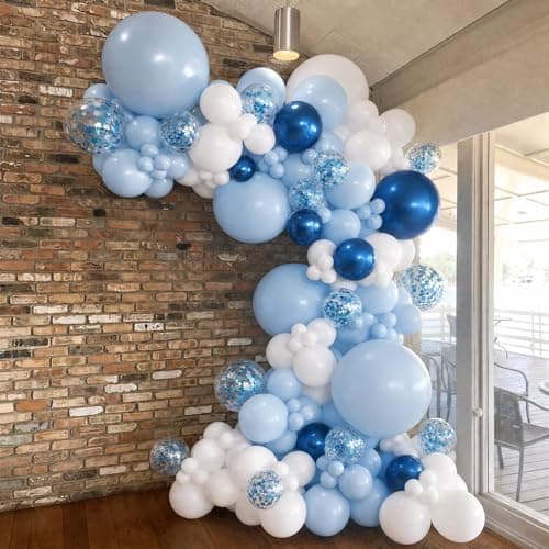 NUTTYBASH Blue and White Balloons for Baby Shower Bridal Shower Decorations - Thumbnail 5