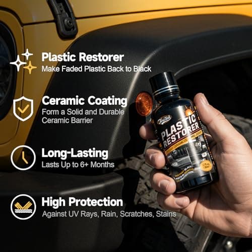 toretark Plastic Restorer for Cars, Not a Dressing, Black Trim Restorer, Ceramic Crystal Coating Highly Concentrated, Lasting Up to 6 Months+ with UV Protection, Restore Automotive Exterior 50ml*2 - Thumbnail 3