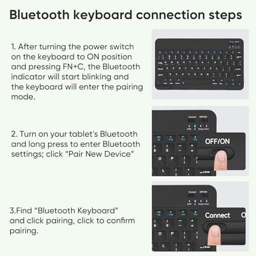 KELANYIS Tablet 11 inch Android 15 Tablets | Octa-core | 12GB RAM+128GB ROM | 8000mAh Tablet with Keyboard | Mouse | Case | Dual Band WiFi | BT 5.0 | GPS | 13 MP Dual Camera (Black with Keyboard) - Thumbnail 6