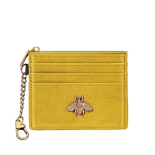 SEAVILIA Card Holder Keychain Wallet for Women with ID Window RFID Coin Purse Bee Gifts Slim Minimalist Small Wallet - Image 1