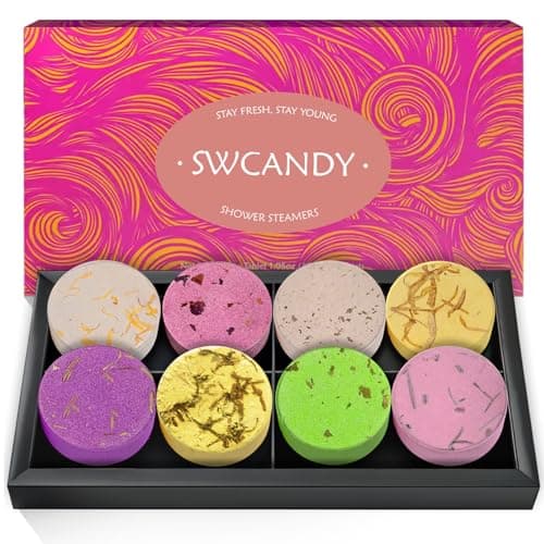 SWCANDY Shower Steamers Aromatherapy Teen Girl Gifts Trendy Stuff Travel Essentials for Women 8 Pcs Natural Essential Oils, Stress Relief Relaxation Home Spa Experience - Image 1