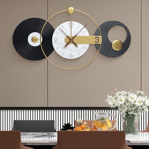 Tiuposr 36x20 Inches Large Wall Clocks for Living Room, Modern Silent Non-Ticking Decorative Clock for Kitchen, Bedroom, Home & Office Decor - Image 1