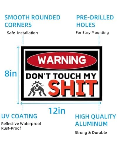 Carastora Humorous Tin Sign – Private Tools Zone Wall Decor – Retro Metal Sign for Workshop, Garage, or Man Cave – Dad or Husband, 8x12 Inch - Thumbnail 6