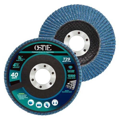 OSTTE Flap Discs 4-1/2" for Angle Grinder, 40 Grit T29 Zirconia Abrasive Grinding Wheel, 4.5" x 7/8" Flap Sanding Disc for Metal and Stainless Steel Finishing - 10 Pack - Image 1
