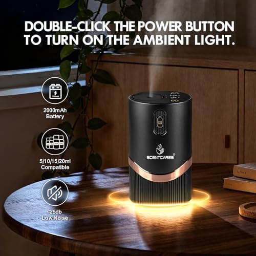 Scentcare Waterless Diffuser, Sentiment Diffuser with Warm LED, Automatic Power-Off, Multifunction 4 Cold Mist & Timer 1/2/4/6H - Thumbnail 4