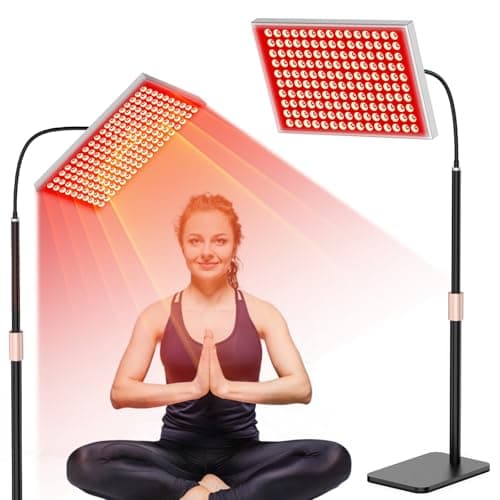 Red Light Therapy for Body and Face, Infrared Light Therapy Lamp 660nm Red Light and 850nm NIR LED Panel Light with Adjustable Stand, Infrared Redlight Therapy Device for Body Use at Home/Office/Gym
