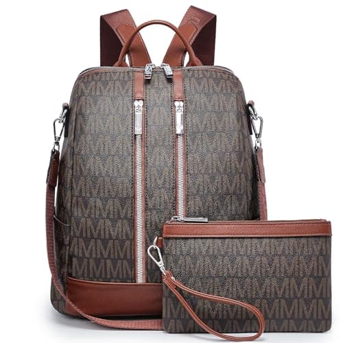 VANSARTO Backpack Purse for Women Vegan Leather Travel Backpack with Wristlet, Designer Convertible Shoulder Bag Satchel Handbag, Lightweight Fashion Backpack with Wide Strap, Coffee/Brown - Image 1