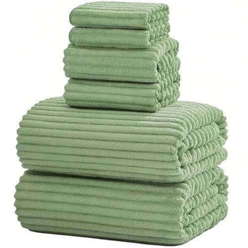 NALIVO 6-Piece Bath Towel Set(30"x60"), 2 Large Bath Towel Sheets, 2 Hand Towels and 2 Washcloths - Highly Absorbent Quick Dry Microfiber,Ultra Soft Towel Set for Bathroom (Sage Green - Image 1