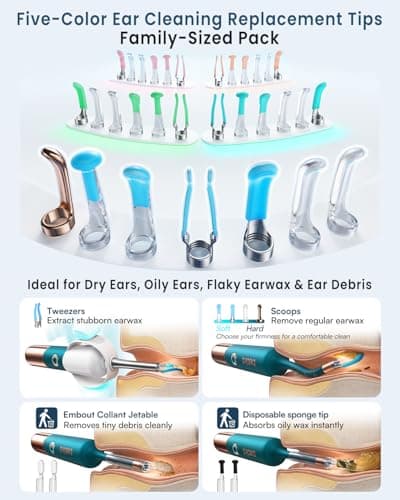 Bebird Earsight Ultra Ear Wax Removal Tool Camera, FSA HSA Eligible, 2K HD Ear Cleaner with Camera Otoscope, 90-Min Battery Earwax Remover & Visual Ear Pick Tweezers, Safe Ear Cleaning Kit for Family - Thumbnail 5