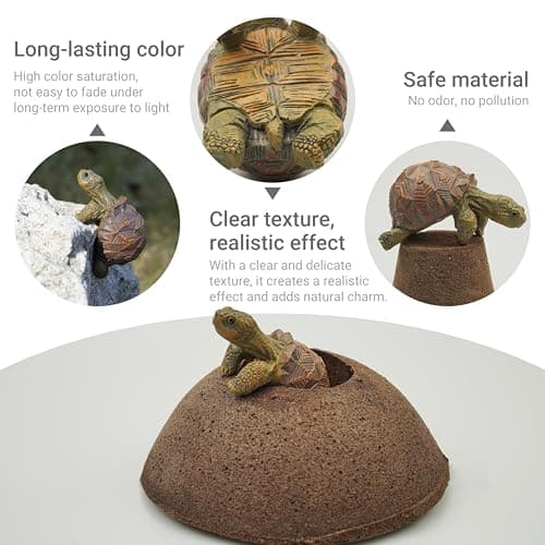 THXTYVM Mini Turtle Statue Miniature Tortoise Figurine Plant Pot Hanger, Realistic Resin Climbing Turtle Ornament Garden Decor for Bonsai Succulents Aquariums, Creative Gift for Plant Parents - Thumbnail 3