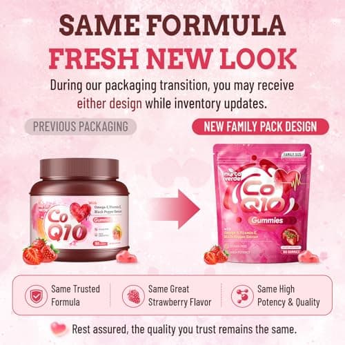 (180 Count) CoQ10 Gummies 300mg Sugar-Free | High Absorption Coenzyme Q10 Supplements with Omega-3, Vitamin E & Black Pepper | Heart, Fertility & Energy | 6 Month Supply, Strawberry Flavor - Thumbnail 2