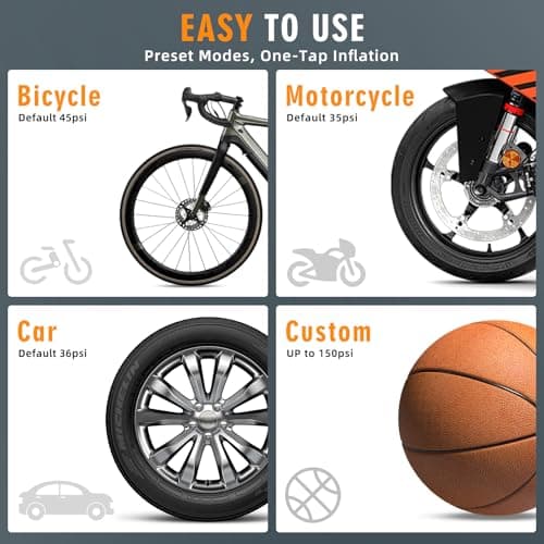 Mini Bicycle Tire Pump, Bike Pump, High Pressure Fast Inflation, 150 PSI with Pressure Gauge, Aluminum Alloy Portable Bicycle Tire Pump, Dual Valve Fits Presta & Schrader for Road Bike MTB - Thumbnail 6