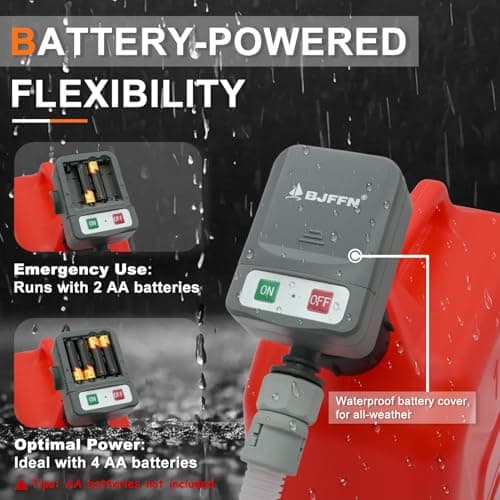 Gas Can Fuel Pump Portable - Gifts for Men, Fast 3.2 GPM Flow Rate, 51” Flexible Intake Hose, Tank Adapter, for Gasoline, Kerosene, Diesel, Non-Potables Gray - Thumbnail 4