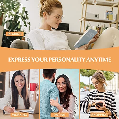 LINVO Classic Fake Glasses Women, Cat Eye Metal Clear Lens Eyeglasses with 100% UV400 Protection - Thumbnail 6