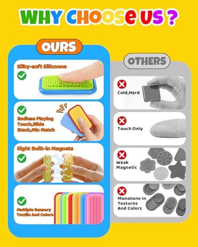 LADFAR Magnetic Sensory Fidget Toys – Frozen Peak & Flow Wave Style Silicone Sliders for Anxiety Relief, Autism & Office Focus, Travel Desk Must-Have for Adults & Kids - Thumbnail 4