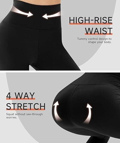 GAYHAY High Waisted Leggings with Pockets for Women - Buttery Soft Yoga Pants for Gym Workout, Athletic Running Brown - Thumbnail 4