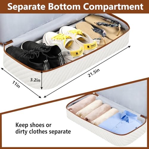 Weekender Bag for Women Travel Duffel Bag - Carry On Overnight Bag with Shoe Compartment Large Nylon Duffle Tote 21.5" for Traveling Business Weekend Trip 3Pcs Set - Thumbnail 5