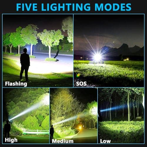 AMAKER LED Rechargeable Headlamp, High Lumens Super Bright with 5 Modes & IPX7 Level Waterproof USB Rechargeable Zoom Headlamp, 90° Adjustable for Outdoor Camping, Running, Cycling, Climbing - Thumbnail 3