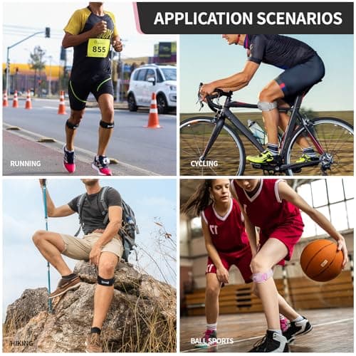 GOUNOD Patellar Tendon Support Strap 2 Pack,Knee Strap for Knee Pain Relief,Patella Band for Basketball, Jumpers Knee, Tendonitis, Running, Hiking, Soccer, Osgood Schlatter(Pink) - Thumbnail 4