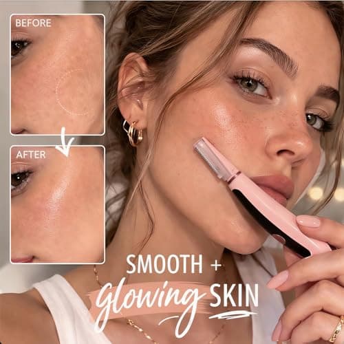 Aviowish Sonic Dermaplaning Razor for Women face – Beginner-Safe & Sensitive Skin Friendly, Controlled Exfoliation to Remove Peach Fuzz & Dull Skin – 3 Precision Speeds – 12 Blades&LED Light - Thumbnail 2