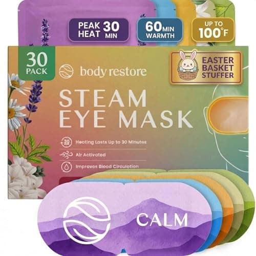 Body Restore Heated Eye Mask 30 Pack – Easter Basket Stuffers, Easter Birthday Gifts for Women & Men, Steam Warm Compress for Dry Eyes, Stye Eye Treatment – Variety - Image 1