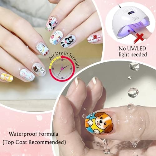 12 Colors Nail Art Pens Set, 0.5mm Fine Tip Nail Polish Markers, Quick Dry Waterproof Acrylic Paint Pens for Gel Design Abstract Lines Doodle, Mistake-Proof DIY Manicure Kit Beginners Teens Women - Thumbnail 5