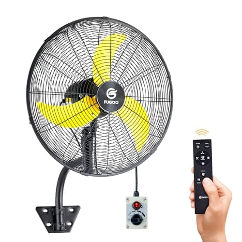 FUGOO 20'' Outdoor Quiet Remote Control Oscillating Wall Mount Fan,All Sealed BLDC Motor,4 Speed Waterproof Outdoor Fan With Remote, Heavy Duty Industrial Wall Fans for House,Patios,Garage,Warehouse - Image 1