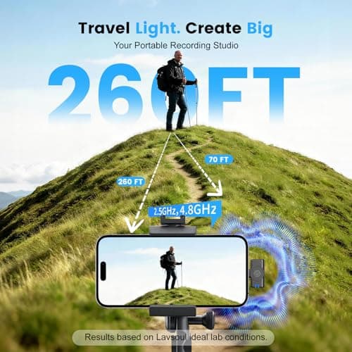 2-Pack Wireless Microphone for iPhone/Android/iPad, 3-Level AI Noise Canceling USB-C Clip-on Mic with Charging Case, Lightning, Mini Lavalier Microphones for Vlogging, Recording, YouTube, TikTok - Thumbnail 5