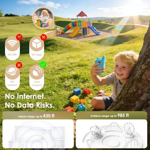 Video Walkie Talkies for Kids, Toys for 3–12 Year, Dual Camera, Rechargeable 2-Way Radio Toy, Send Photos & E-mojis, 1000ft Long Range for Indoor Outdoor, Camping, Hiking, Kids Games - Thumbnail 3