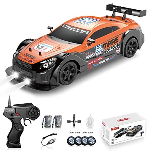 Sakeye RC Drift Car 2.4GHz 1:16 Scale 4WD High Speed Remote Control Cars Vehicle with LED Lights Two Batteries and Drifting Tires Racing Sport Toy Cars for Adults Boys Girls Kids - Image 1