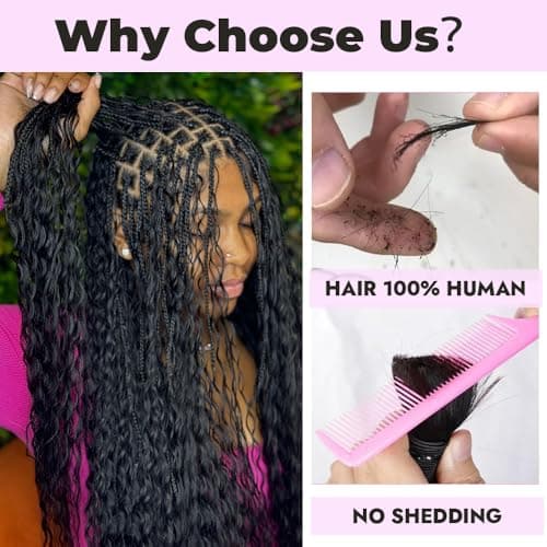 Boho Human Hair for Braiding #4/27/30 100% Brazilian Human Braiding Hair 100G Deep Wave Braiding Human Hair for Boho Braids 18 Inch - Thumbnail 5