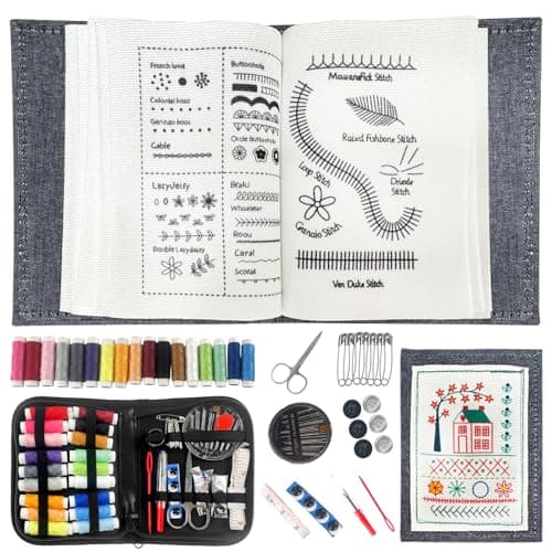 2026 New Embroidery Stitch Book Kit Sewing Practice Books All Scenario Embroidery Learning Book DIY Embroidery Book Set with a Complete Toolkit & Instructional Tutorial for Beginners Enthusiasts - Image 1