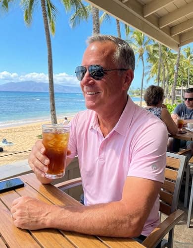 PINSPARK Mens Polo Shirt Moisture Wicking Golf Shirts for Men Performance Casual Collared Shirt Quick Dry Regular Fit Polos Pink - Thumbnail 5