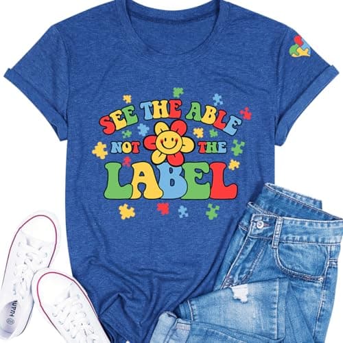 Autism Awareness Shirt Women Autism Acceptance Shirt Be Kind Shirt for Women Autism Support Tee Tops - Image 1