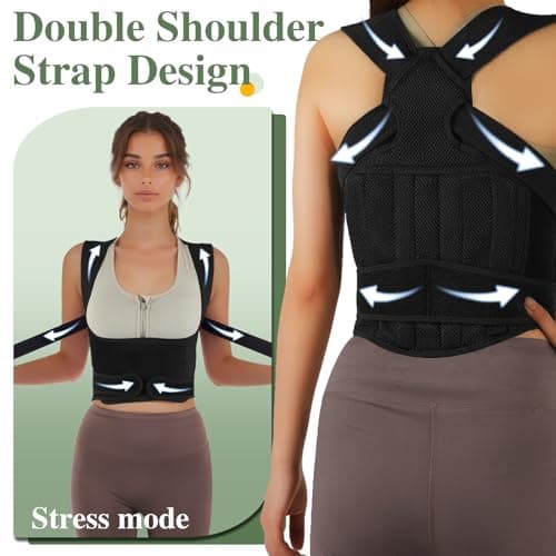 Xihan Back Brace - Posture Corrector for Women, Adjustable Shoulder Straightener with Lumbar Support, Relieve Upper/Lower Back, Neck & Shoulder Pain,-Small - Thumbnail 4