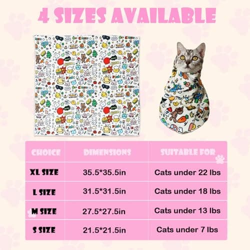 JPTECY Cat Wrap for Cutting Nails Large Size 35.5in Self-Adhesive Cat Grooming Wrap Cat Nail Clipper Hammock Soft Cat Restraint Bag for Nail Clipping Cat Grooming Supplies(Under 22lbs) - Thumbnail 3