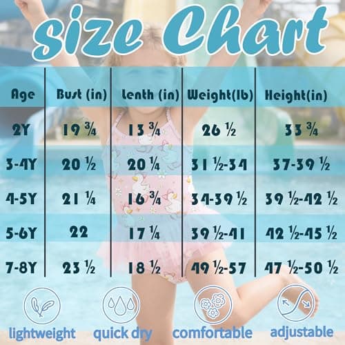 swimsobo Girls Swimsuit Size 7-8 One Piece Bathing Suits Tutu Pink Duck Kids Beach Swimwear Cute Adjustable Strap - Thumbnail 6