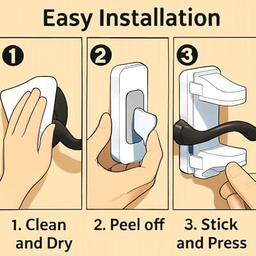 6-Pack Door Handle Baby Proof – Child Proof Door Lever Lock & Door Locks for Kids Safety, Stop Toddlers & Pets from Opening Doors – Easy One-Hand Use, No-Drill Adhesive – Fit Bath/Kitchen/Bedroom - Thumbnail 5