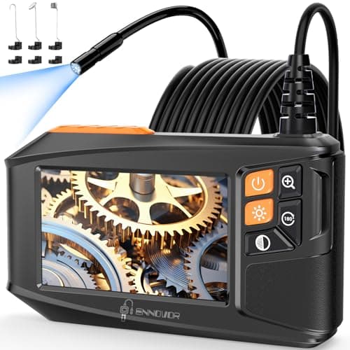 Endoscope Camera with Light, 4.3" HD 1920P Industrial Borescope Inspection Camera, IP67 Waterproof with 8 Adjustable LEDs, 32.8ft Semi-Rigid Snake Cable for Sewer, Automotive Engine, Pipe, HVAC - Image 1